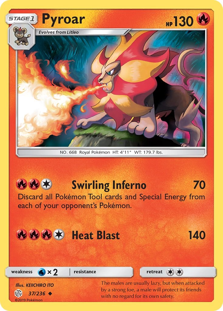 Pyroar [37/236] [SM - Cosmic Eclipse] Reverse Holofoil