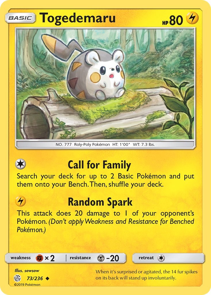 Togedemaru - 73/236 [73/236] [SM - Cosmic Eclipse] Reverse Holofoil