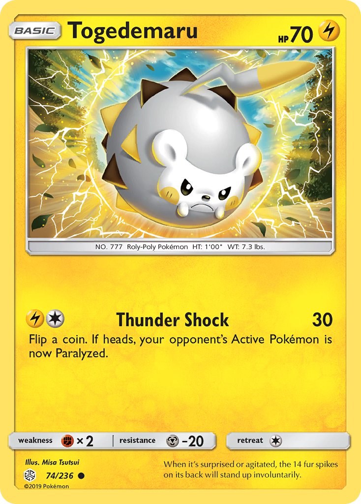 Togedemaru - 74/236 [74/236] [SM - Cosmic Eclipse] Reverse Holofoil