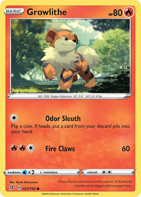 Growlithe [027/192] [Rebel Clash] Reverse Holofoil