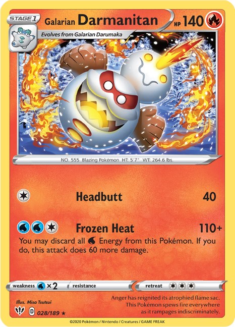 Galarian Darmanitan (28) [028/189] [Darkness Ablaze] Reverse Holofoil