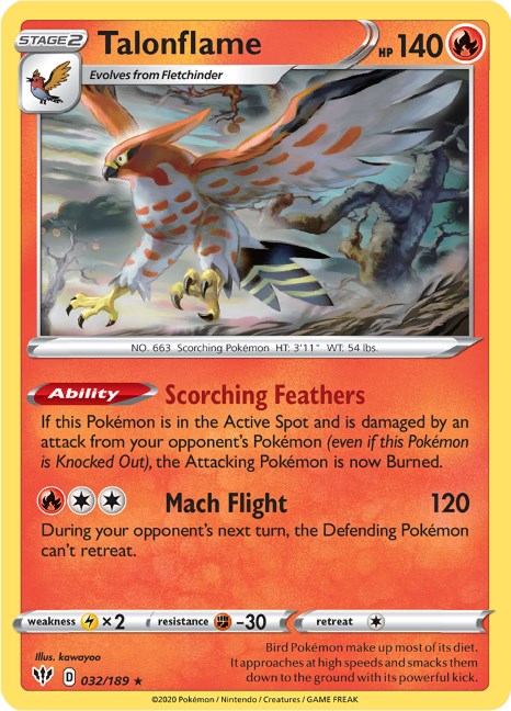 Talonflame [032/189] [Darkness Ablaze] Reverse Holofoil