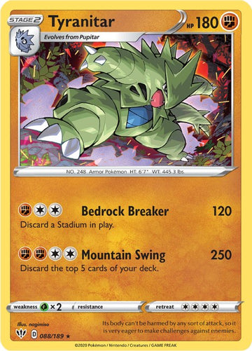 Tyranitar [088/189] [Darkness Ablaze] Reverse Holofoil