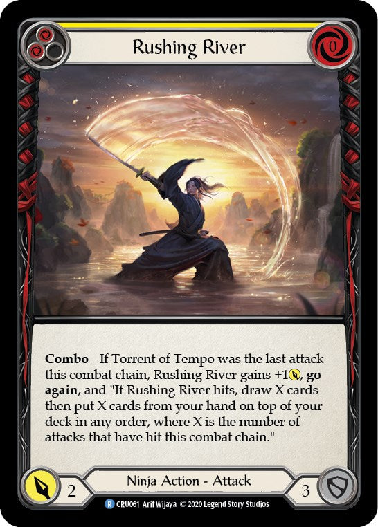 Rushing River (Yellow) (Rainbow Foil) [CRU061-RF] Unlimited Rainbow Foil