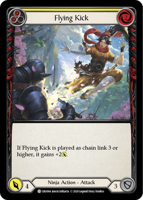 Flying Kick (Yellow) (Rainbow Foil) [CRU064-RF] Unlimited Rainbow Foil