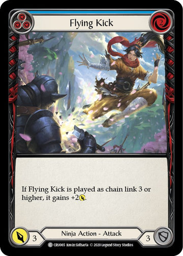 Flying Kick (Blue) [CRU065] [Crucible of War] Unlimited Edition Rainbow Foil