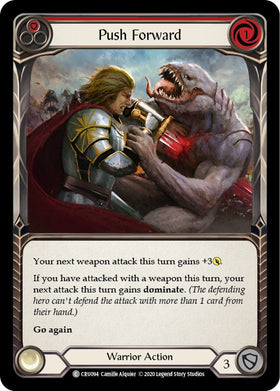 Push Forward (Red) (Rainbow Foil) [CRU094-RF] Unlimited Rainbow Foil
