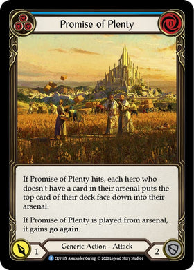 Promise of Plenty (Blue) [CRU185] [Crucible of War] Unlimited Edition Rainbow Foil