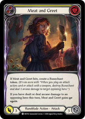 Meat and Greet (Yellow) (Rainbow Foil) [CRU152-RF] Unlimited Rainbow Foil
