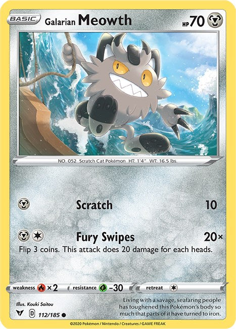 Galarian Meowth [112/185] [Vivid Voltage] Reverse Holofoil