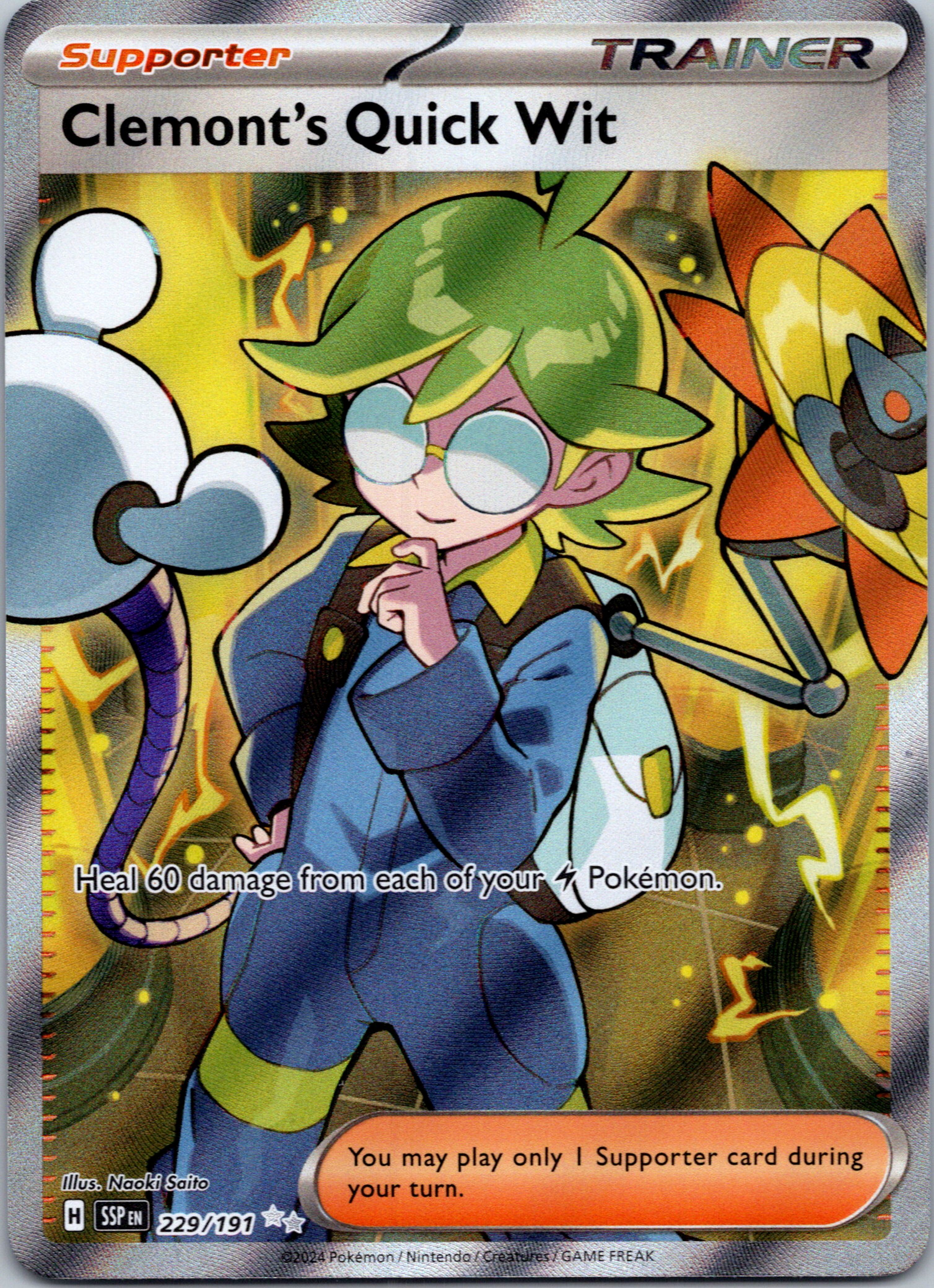 Clemont's Quick Wit [229/191] - (Surging Sparks) Holofoil