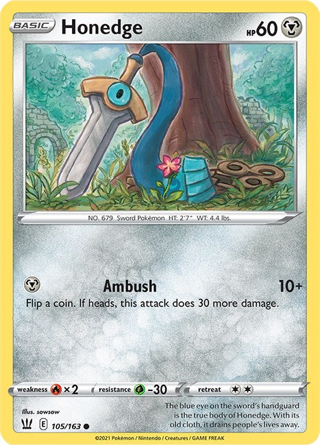 Honedge [105/163] [Battle Styles] Reverse Holofoil