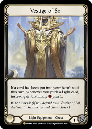 Vestige of Sol [MON060] [Monarch] 1st Edition Cold Foil