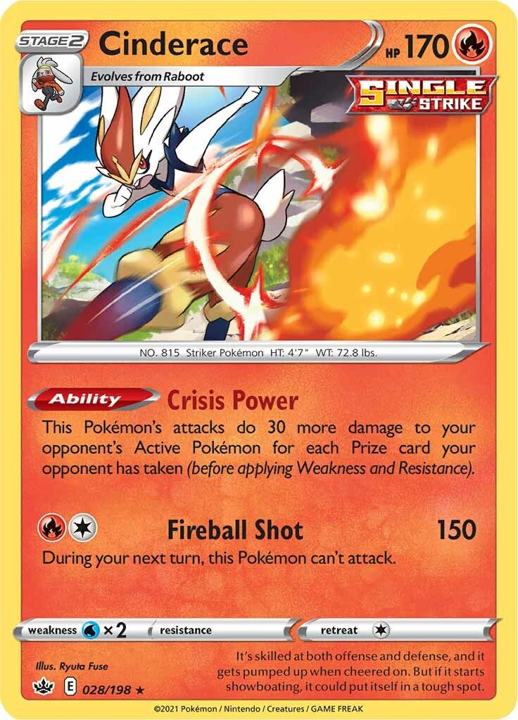 Cinderace [028/198] [Chilling Reign] Reverse Holofoil