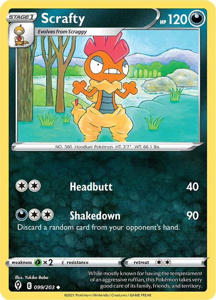 Scrafty [099/203] [Evolving Skies] Reverse Holofoil