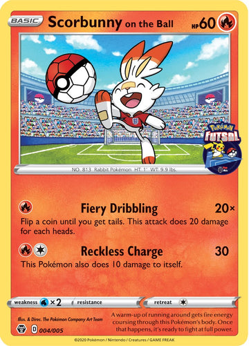 Scorbunny on the Ball - 004/005 (Pokemon Futsal) [004/005] [Miscellaneous Cards & Products]