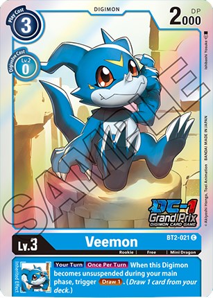 Veemon - BT2-021 (DC-1 Grand Prix) [BT2-021 C] [Release Special Booster 1.5] Foil