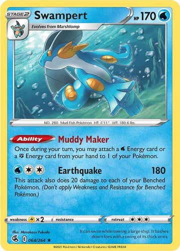 Swampert [064/264] [Fusion Strike] Reverse Holofoil