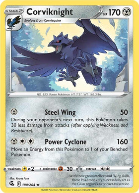 Corviknight [190/264] [Fusion Strike] Reverse Holofoil