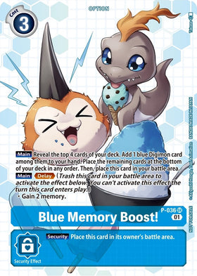 Blue Memory Boost! - P-036 (Next Adventure Box Promotion Pack) [P-036 SR] [Digimon Promotion Cards] Foil