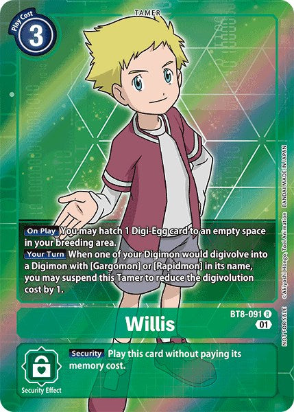 Willis (Box Topper) [BT8-091 R] [New Awakening] Foil