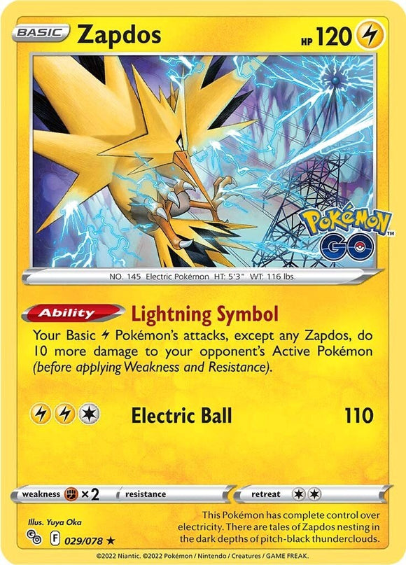 Zapdos [029/078] [Pokemon GO] Reverse Holofoil
