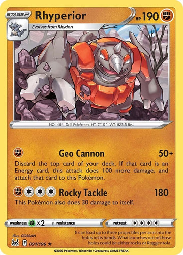 Rhyperior [091/196] [Lost Origin] Reverse Holofoil