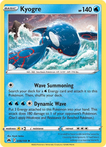Kyogre [036/159] [Crown Zenith] Reverse Holofoil