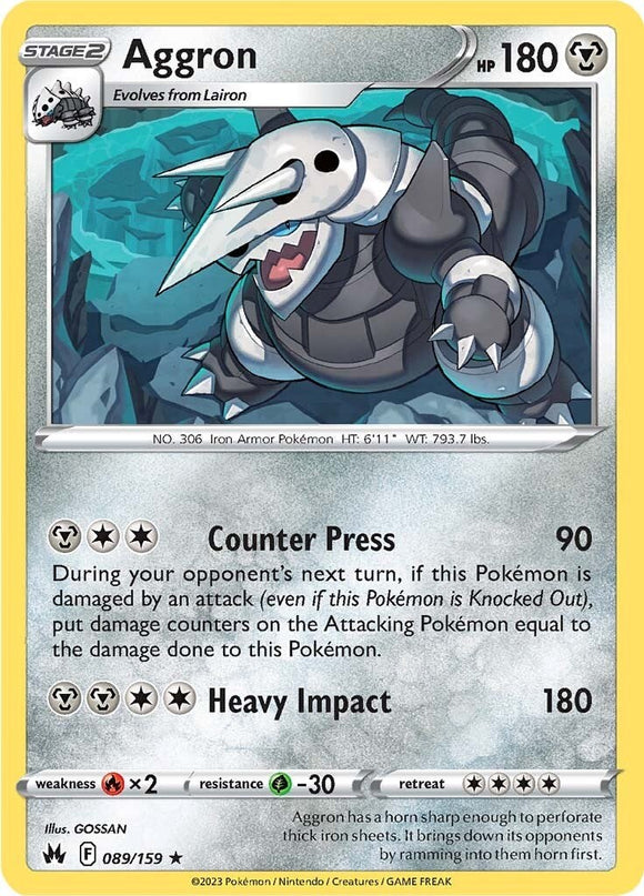 Aggron [089/159] [Crown Zenith] Reverse Holofoil