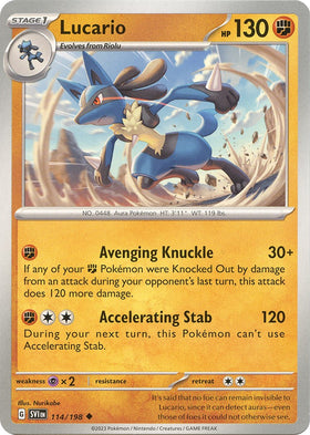 Lucario - 114/198 [114/198] [Scarlet & Violet Base Set] Reverse Holofoil