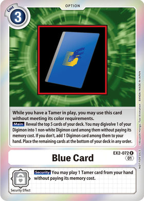 Blue Card (Event Pack 4) [EX2-072 R] [Digital Hazard] Foil