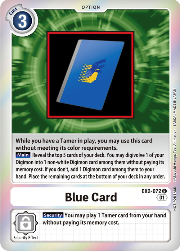 Blue Card (Event Pack 4) [EX2-072 R] [Digital Hazard] Foil