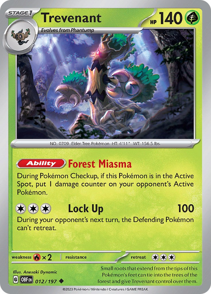 Trevenant [012/197] [Obsidian Flames] Reverse Holofoil