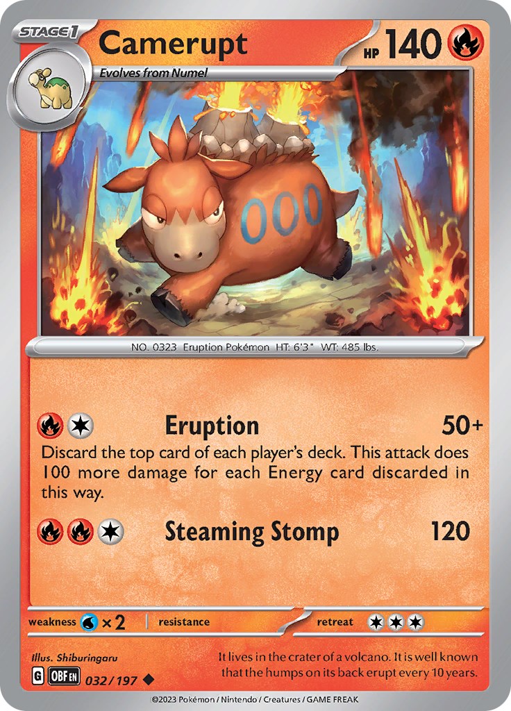 Camerupt [032/197] [Obsidian Flames] Reverse Holofoil