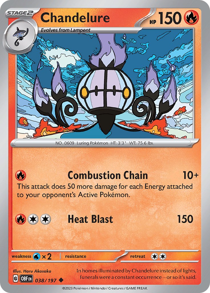 Chandelure [038/197] [Obsidian Flames] Reverse Holofoil