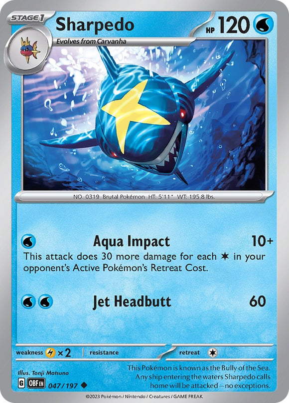 Sharpedo [047/197] [Obsidian Flames] Reverse Holofoil