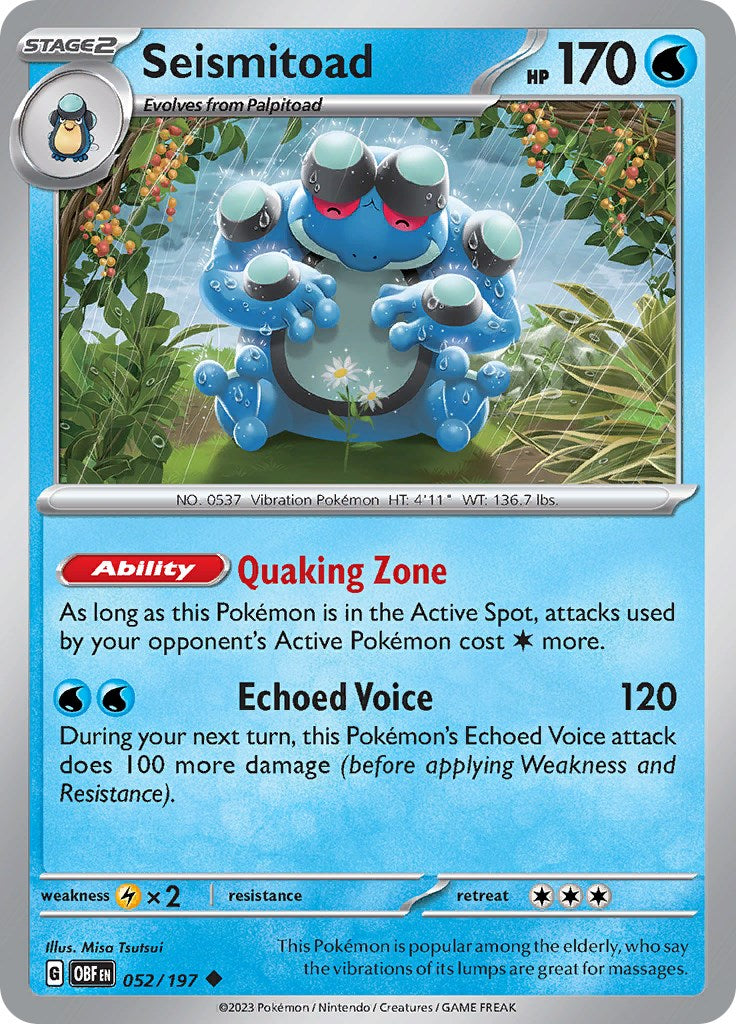 Seismitoad [052/197] [Obsidian Flames] Reverse Holofoil