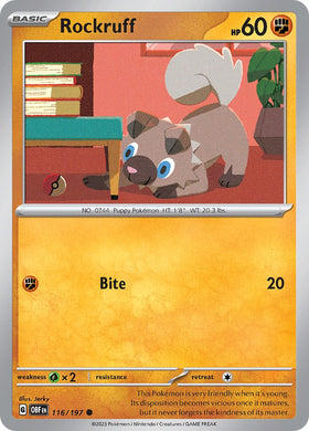 Rockruff [116/197] [Obsidian Flames] Reverse Holofoil
