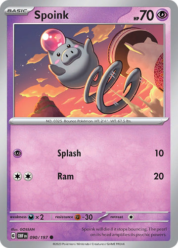 Spoink [090/197] [Obsidian Flames] Reverse Holofoil