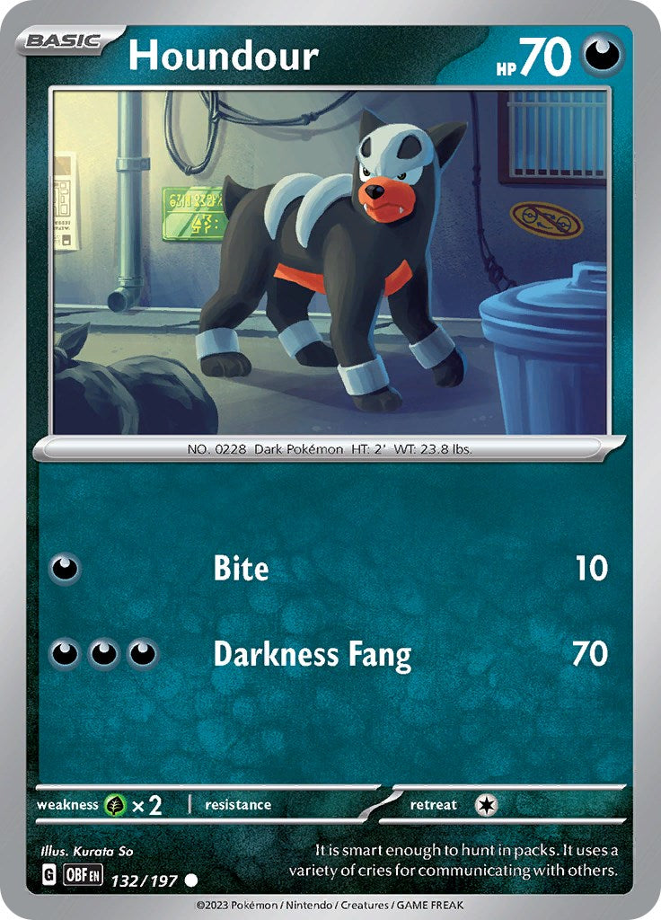 Houndour - 132/197 [132/197] [Obsidian Flames] Reverse Holofoil