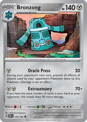 Bronzong [145/197] [Obsidian Flames] Reverse Holofoil