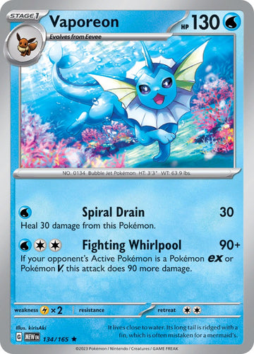 Vaporeon (134/165) [Scarlet & Violet:  151] Holofoil
