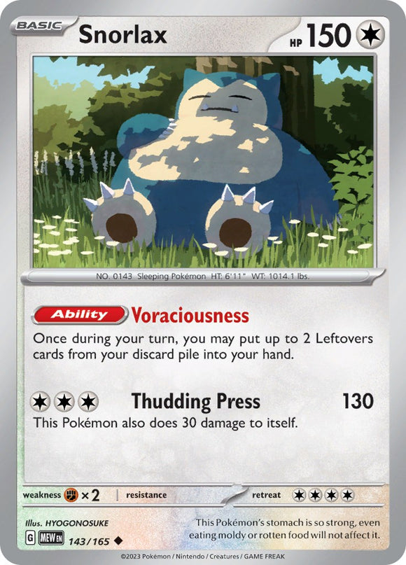 Snorlax (143/165) [Scarlet & Violet:  151] Reverse Holofoil