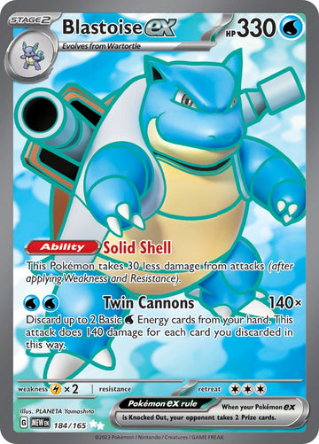 Blastoise ex (184/165) [Scarlet & Violet:  151] Holofoil