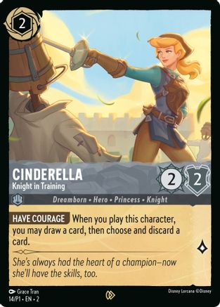 Cinderella - Knight in Training 014 (Disney Lorcana Promo Cards) Cold Foil