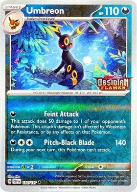 Umbreon (Obsidian Flames Stamped) [130/197] [Miscellaneous Cards & Products] Reverse Holofoil