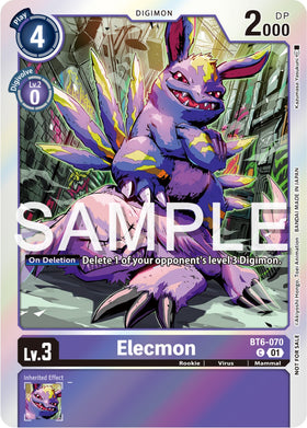 Elecmon (Official Tournament Pack Vol.12) [BT6-070 C] [Double Diamond] Foil