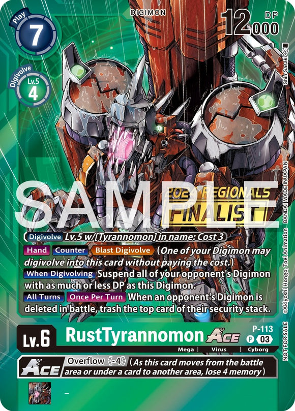 RustTyrannomon ACE - P-113 (2024 Regionals Finalist) [P-113 P] [Digimon Promotion Cards] Foil