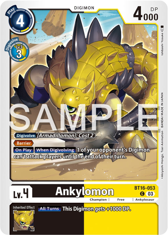 Ankylomon [BT16-053-C] [Beginning Observer] Normal