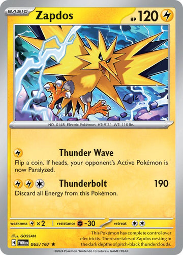 Zapdos [065/167] - (Twilight Masquerade) Reverse Holofoil